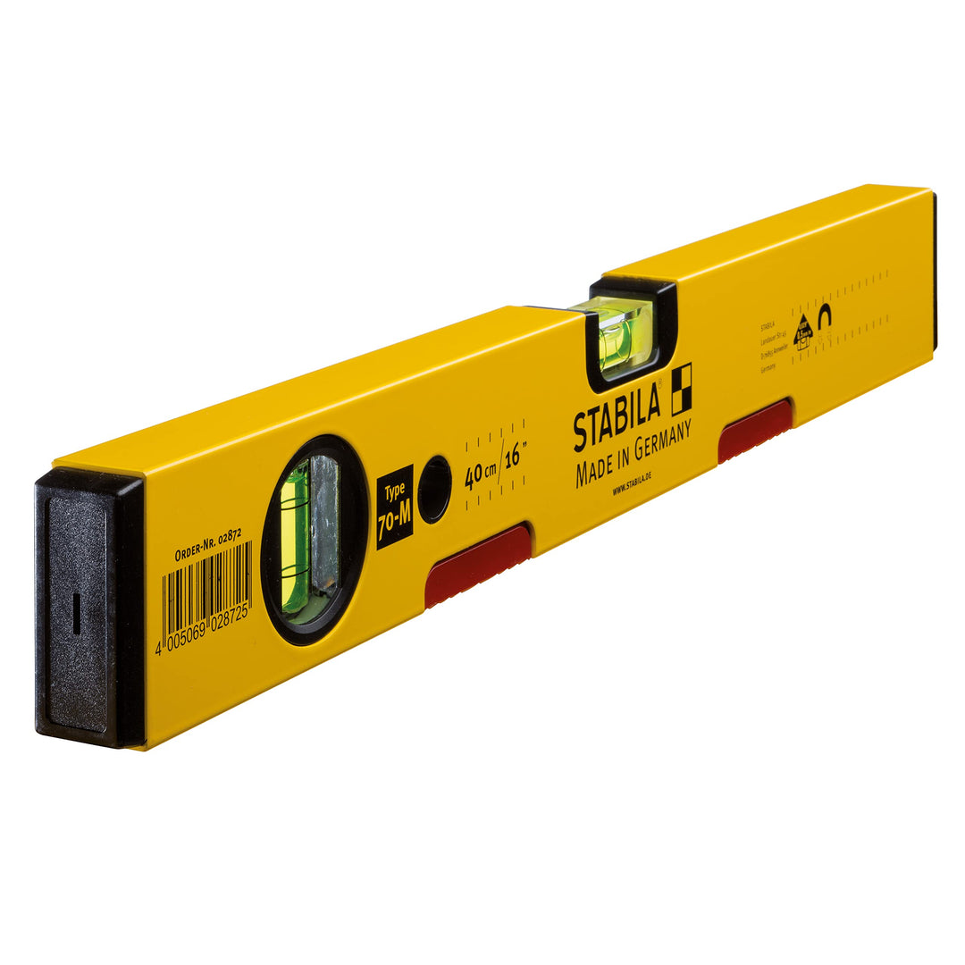 STABILA Magnet-Wasserwaage Type 70 M, 40 cm, leichtes Alu-Profil, starkes Seltenerd-Magnetsystem, 1