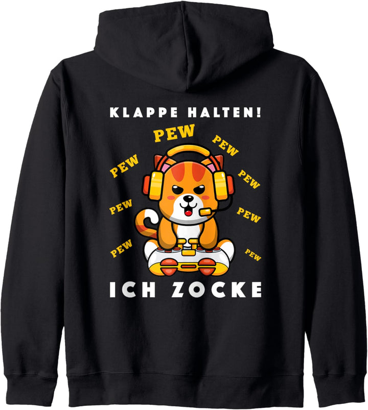 Gaming Katze Gaming Headset Gamer Spruch Outfit Gamer Nerds Kapuzenjacke