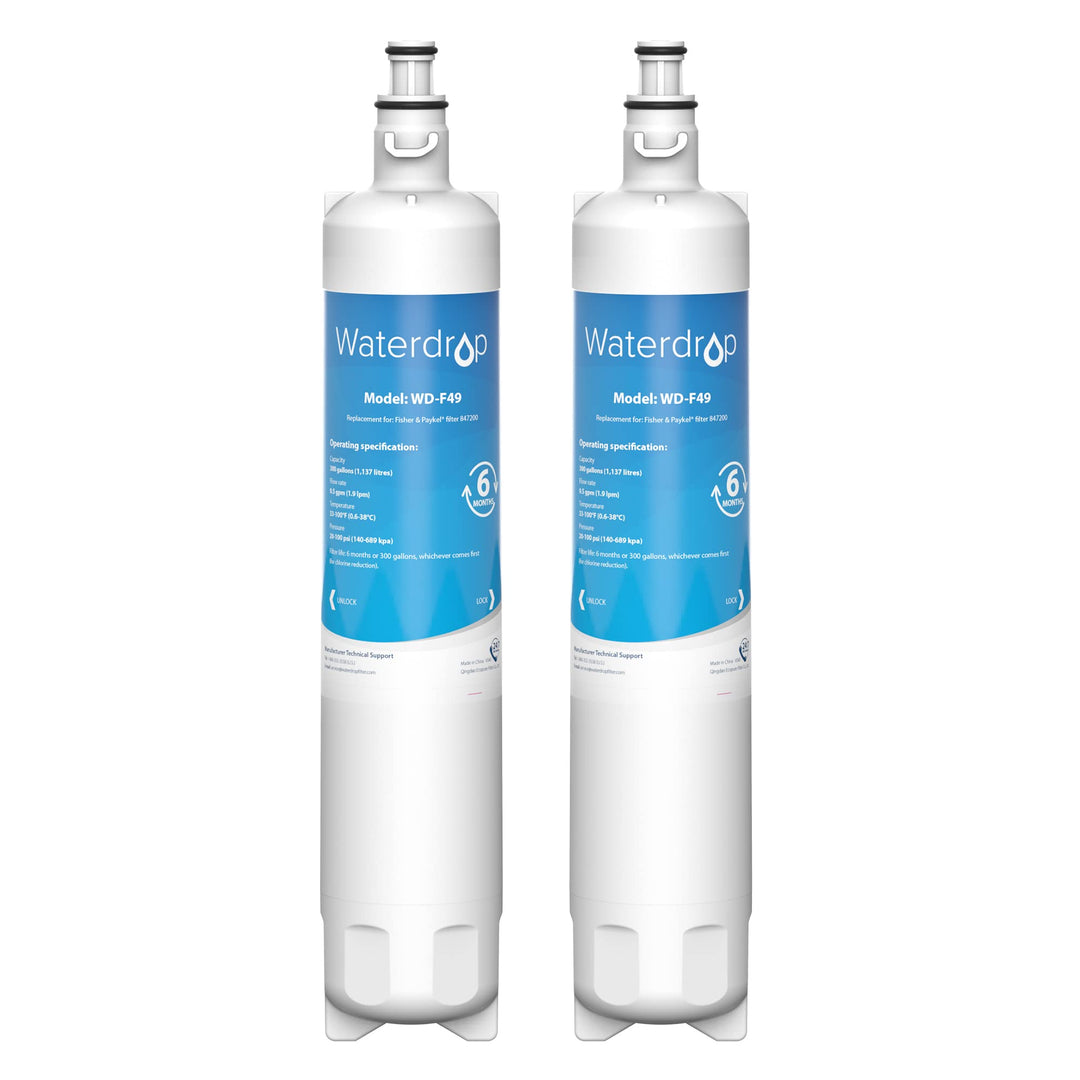 2X Waterdrop 847200 Kühlschrank Wasserfilter Ersatz für Fisher & Paykel 847200; RS9120W Activesmart