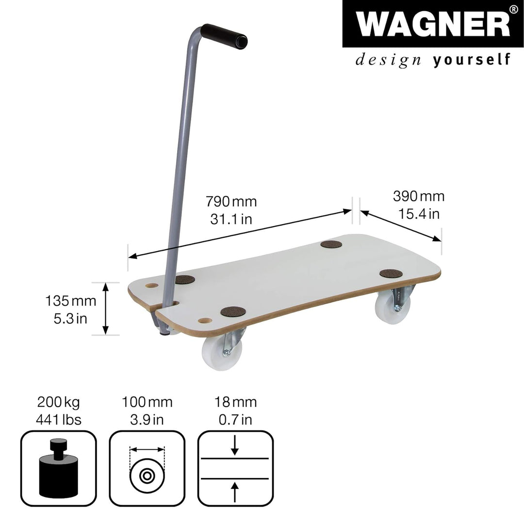 Wagner Transporthilfe MM 1389 I 79 x 39 x 13,5 cm - Tragkraft 200 kg - Spezialbeschichtung I klappba