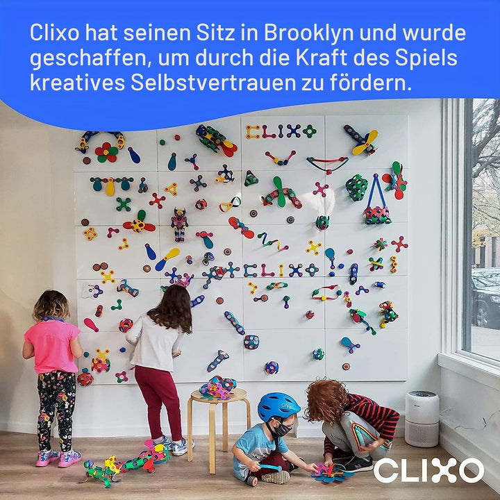 Clixo Crew Pädagogisches Spielzeug für Kinder ab 4 Jahren, Spielzeug Set mit magnetischen Bausteinen