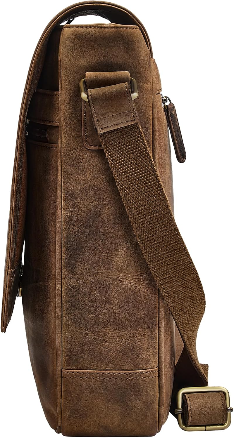 STILORD Ottavio Mittelgrosse Umhängetasche Herren Leder Hochformat Messenger Bag 13,3 Zoll Laptoptas