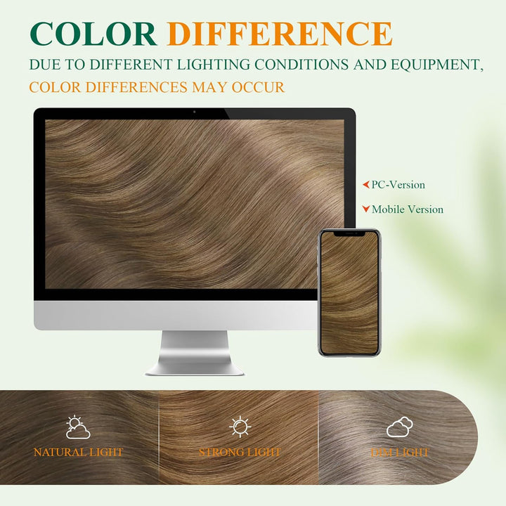 Easyouth Echthaar Tape Extensions Balayage Braun Extensions Echthaar Tape Dunkelste Braun Ombre Mitt