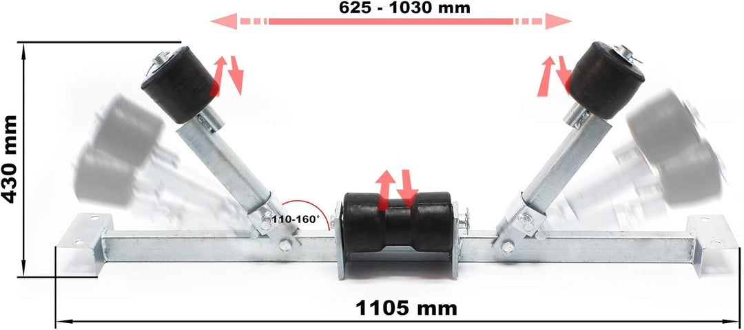 Wiltec Grosse Pendelrolle Sliphilfe für Boote bis 1000 kg