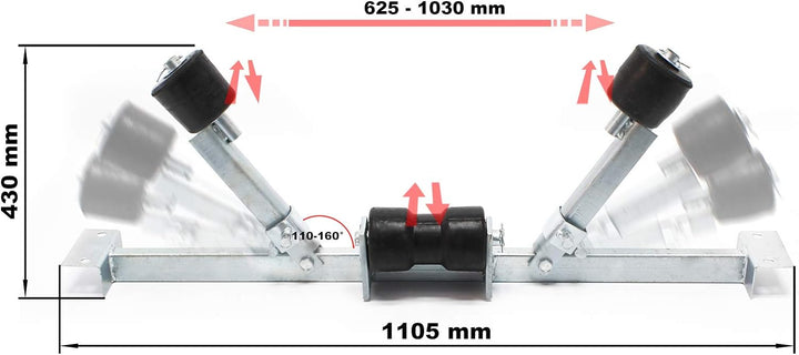 Wiltec Grosse Pendelrolle Sliphilfe für Boote bis 1000 kg