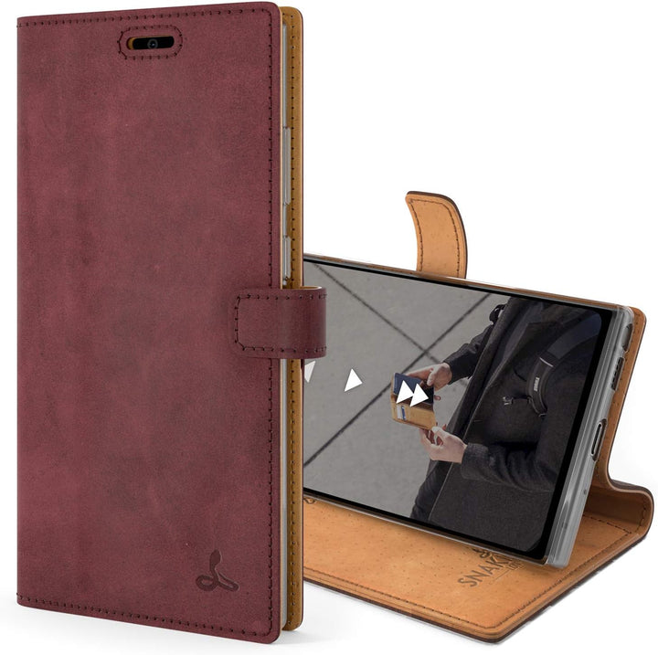 Snakehive Galaxy S20 Ultra 5G Hülle Leder | Stylische Handyhülle mit Kartenhalter & Standfuss | Hand