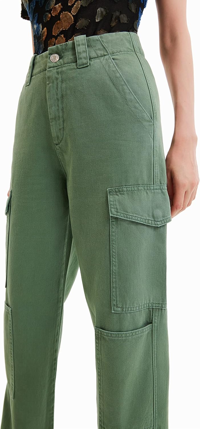 Desigual Damen Casual Pants 42 Grün, 42 Grün