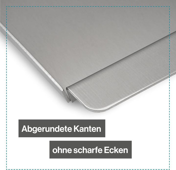 Serviertablett Edelstahl Rechteckig - Für Speisen, Snacks, Kaffee & Kuche - Tablett mit Griffen - Au