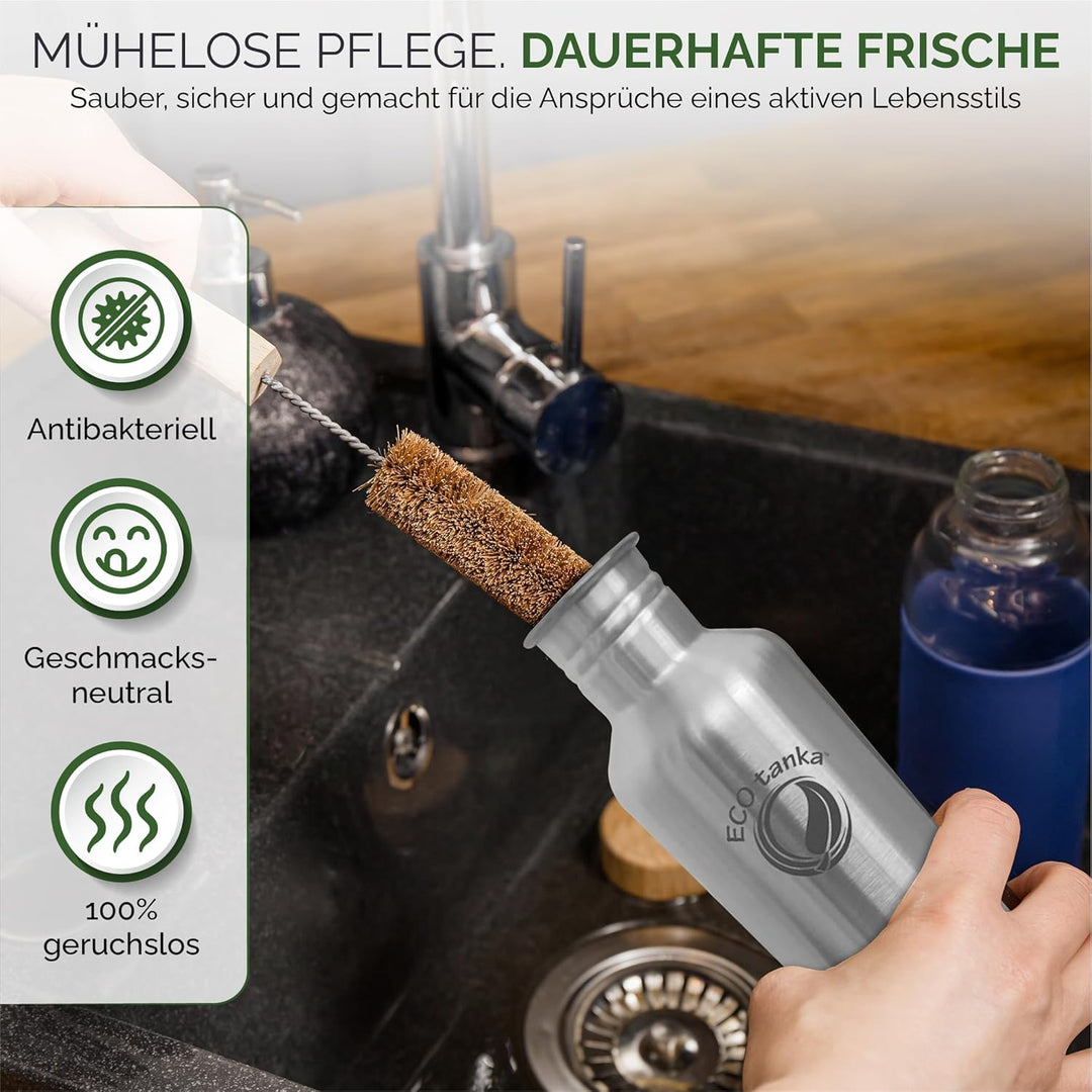 ECOtanka 0,8l sportsTANKA™ Edelstahl Trinkflasche mit Reduzier-Verschluss, Edelstahl, BPA-frei 800 m
