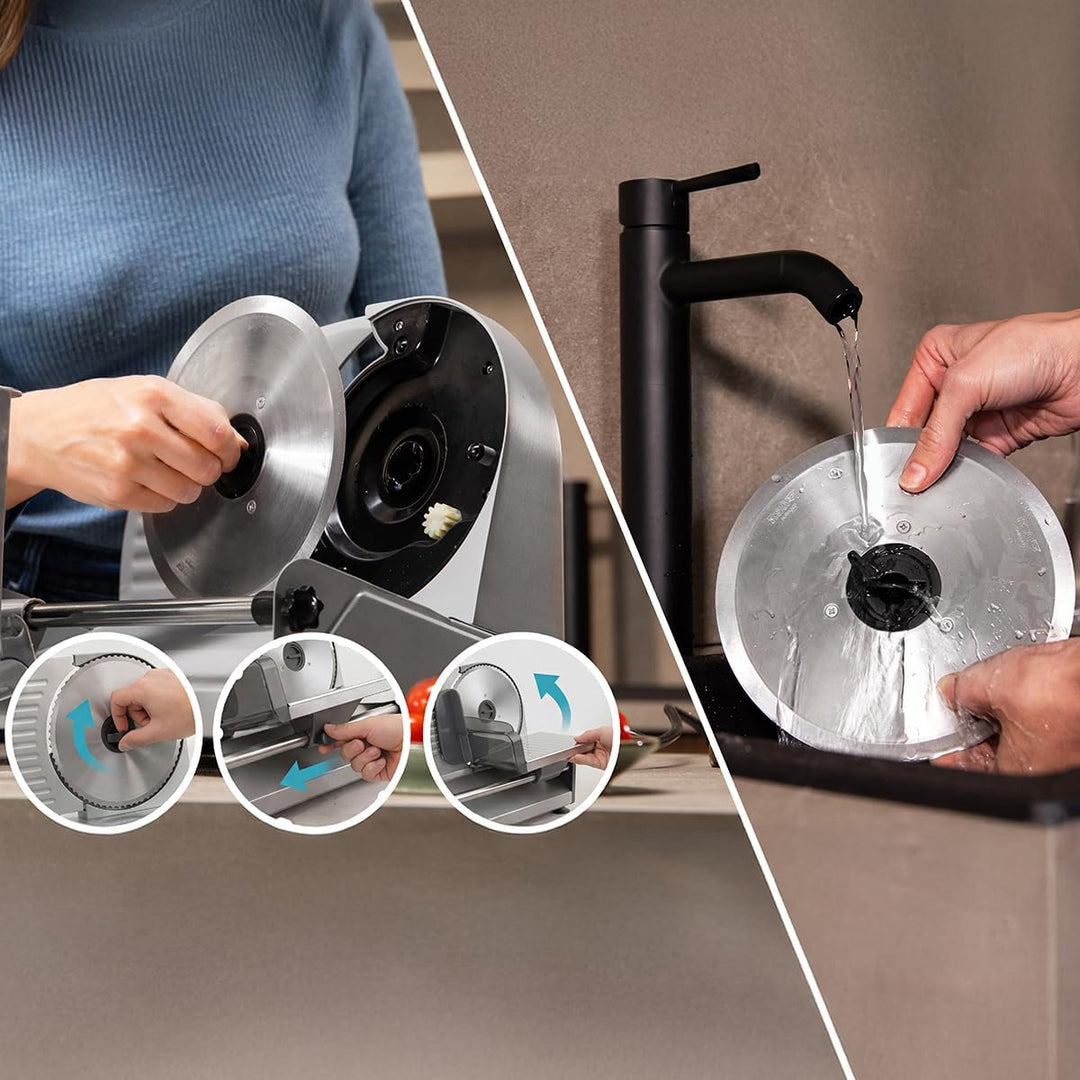 Cecotec Allesschneider ProBlades Easy Clean 200, 200 W, Solingen Glattklinge 19 cm + gezahnte Klinge