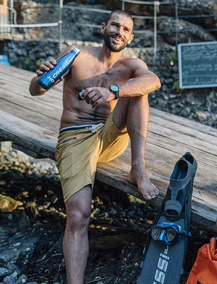 Cressi Water Bottle H20 Sportflasche aus Edelstahl 500 ml 750 ml Blau, 750 ml Blau
