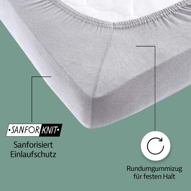 Topper Spannbettlaken Zestri ? Betttuch Schwarz 140x200 bis 160x200 cm Spannbetttuch - Steghöhe 10 c