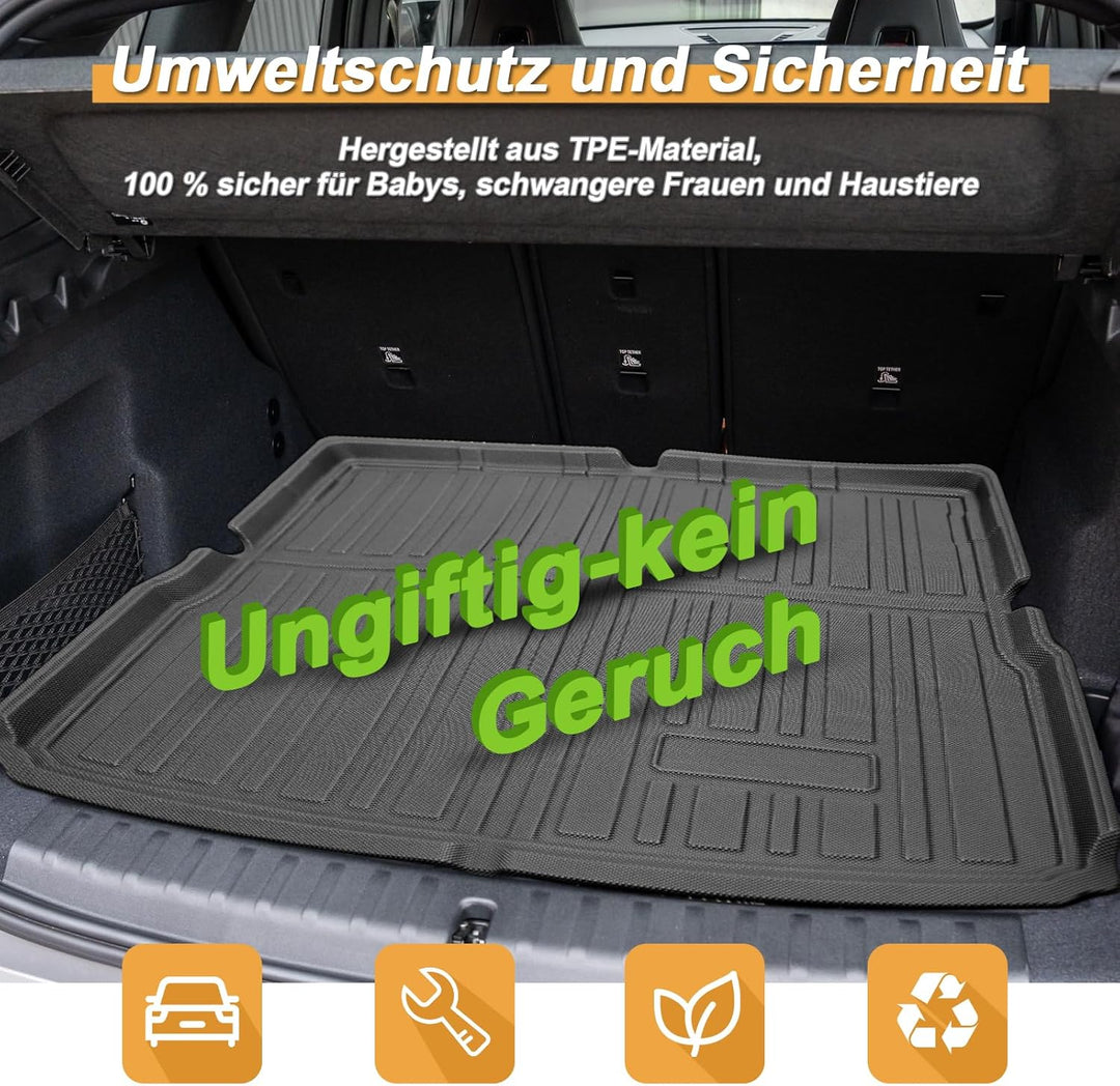 ECOZEN kofferraumwanne für BMW x1/ix1 U11 2022-2026 aus TPE Allwetter Original 3D-Scan Kofferraummat