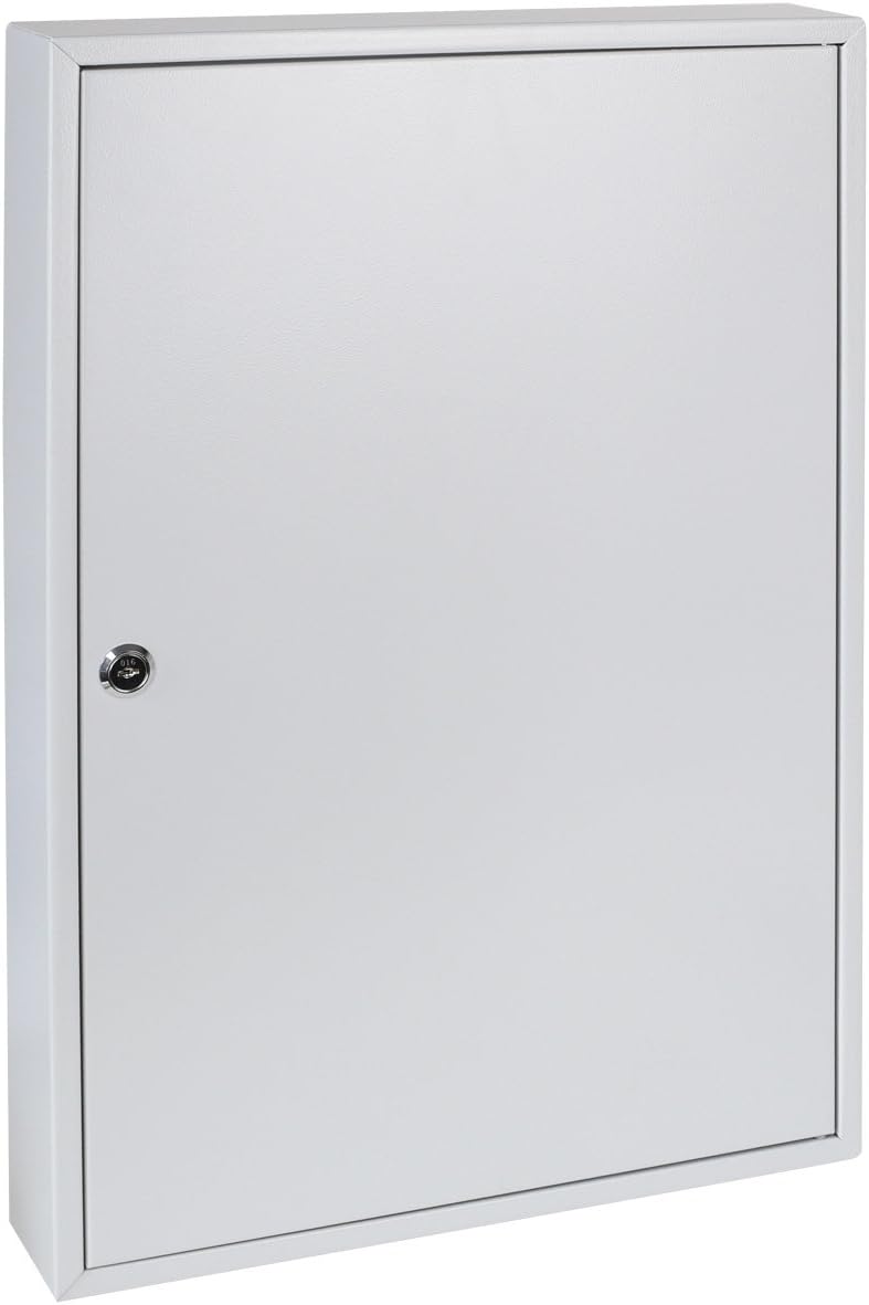 HMF 135100-07 Schlüsselschrank 100 Haken verstellbare Hakenleisten, 55,0 x 38,0 x 8,0 cm, lichtgrau,