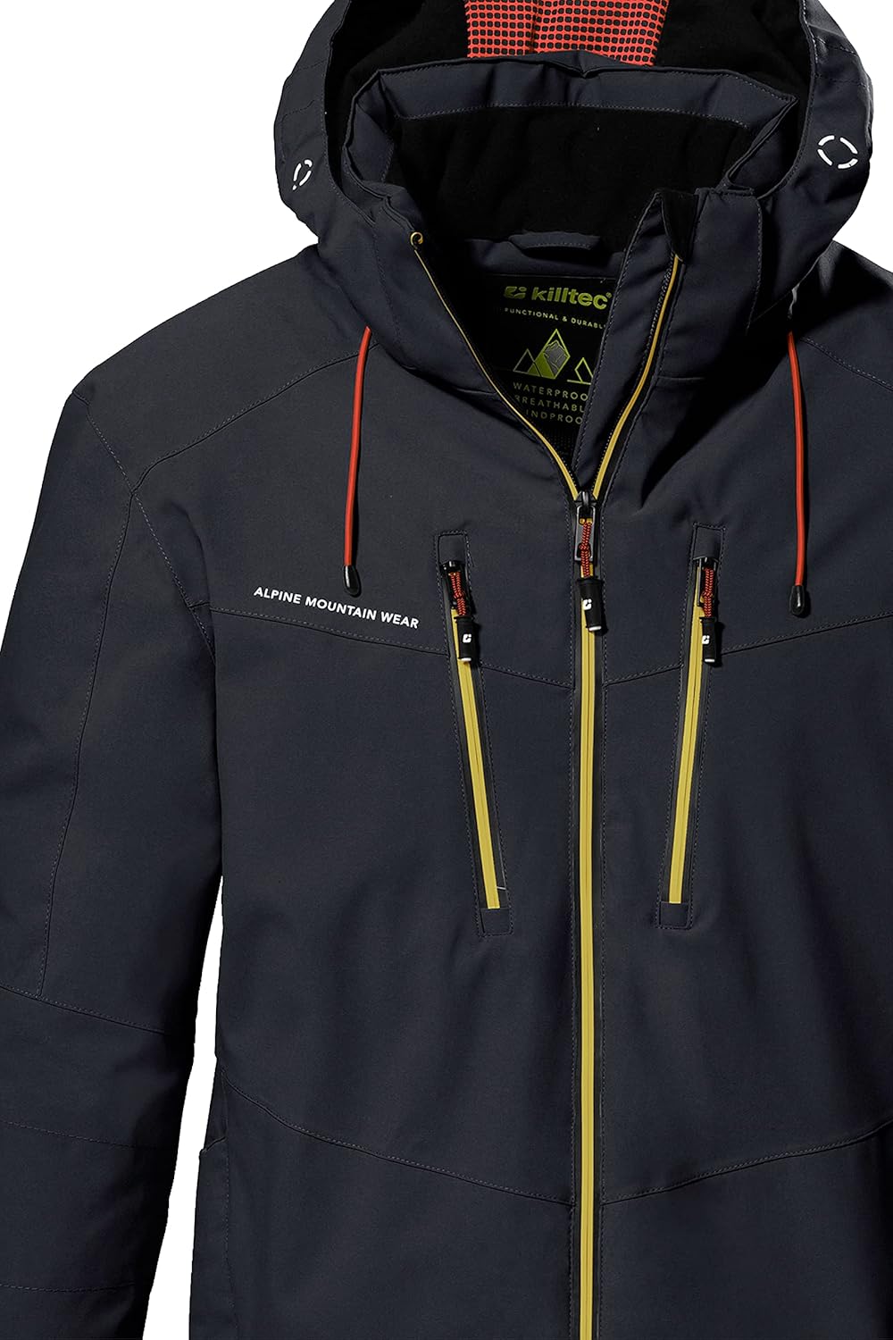 Killtec Herren Skijacke Ksw 44 Mn Ski Jckt/Funktionsjacke mit abzippbarer Kapuze, 10.000 mm Wassersä