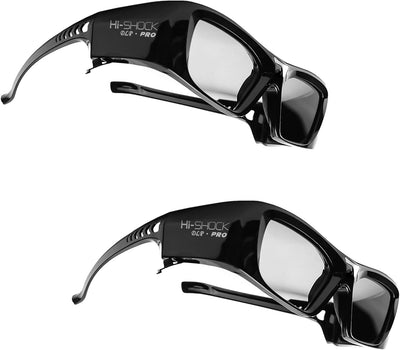 2X Hi-Shock DLP Pro 7G Black Diamond | DLP Link 3D Brille für alle DLP 3D Beamer | Kompatibel mit Op