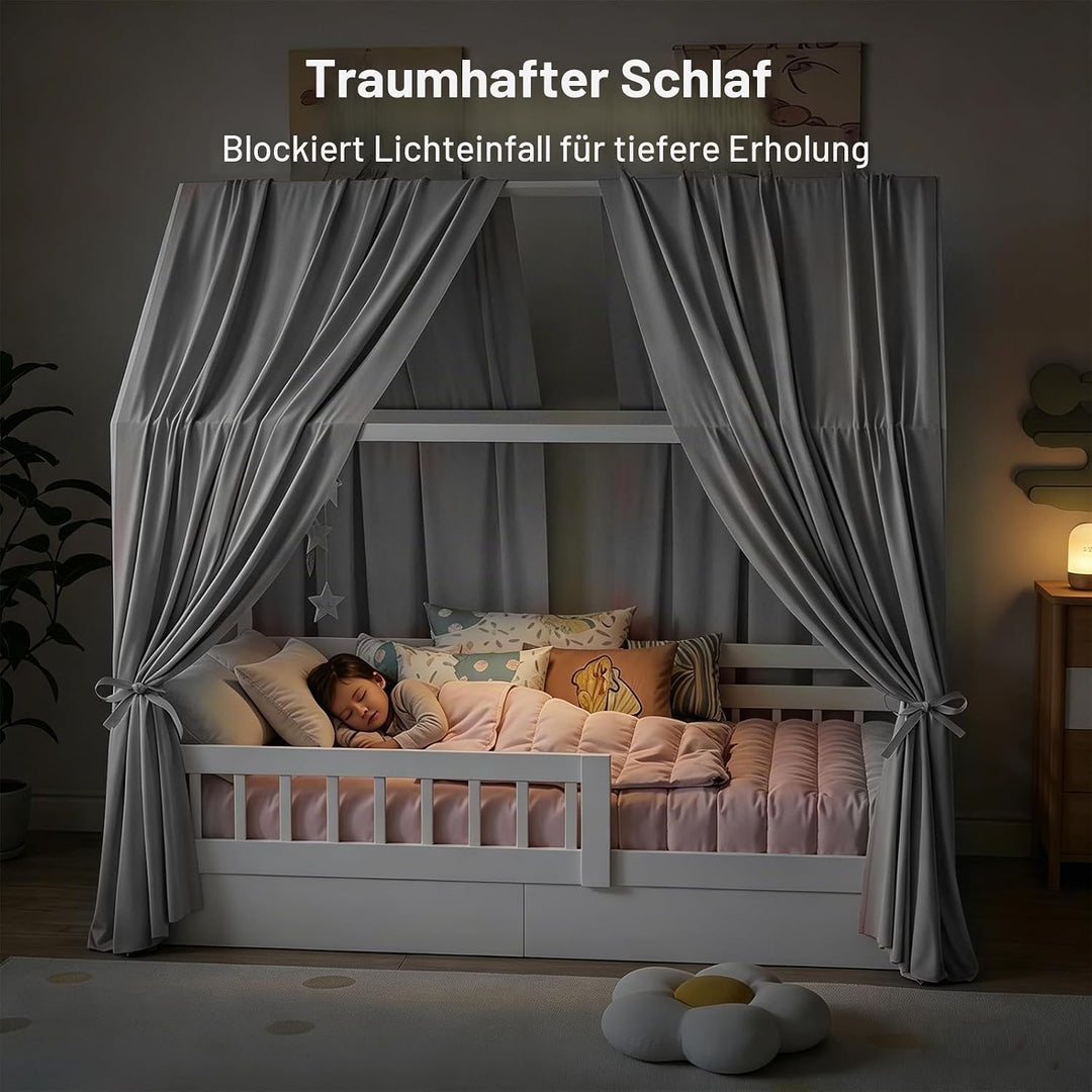 Hausbett Himmel, 2 Stück Betthimmel Hausbett, Stoffhimmel für Hausbetten, Hausbett Himmel Deko Set,