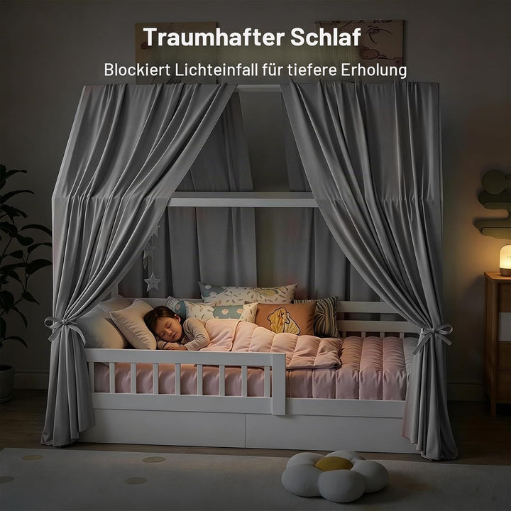 Hausbett Himmel, 2 Stück Betthimmel Hausbett, Stoffhimmel für Hausbetten, Hausbett Himmel Deko Set,