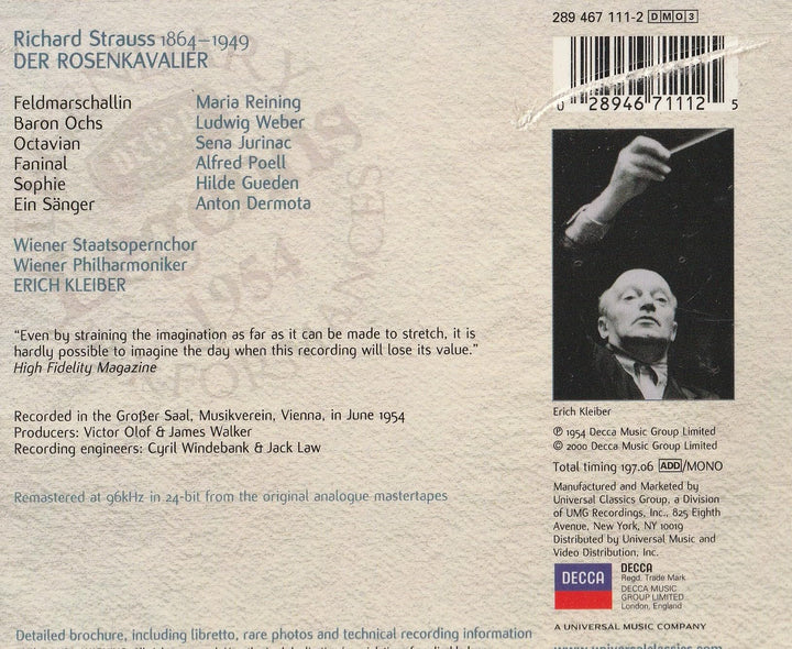Richard Strauss: Der Rosenkavalier (Gesamtaufnahme), Audio-CD