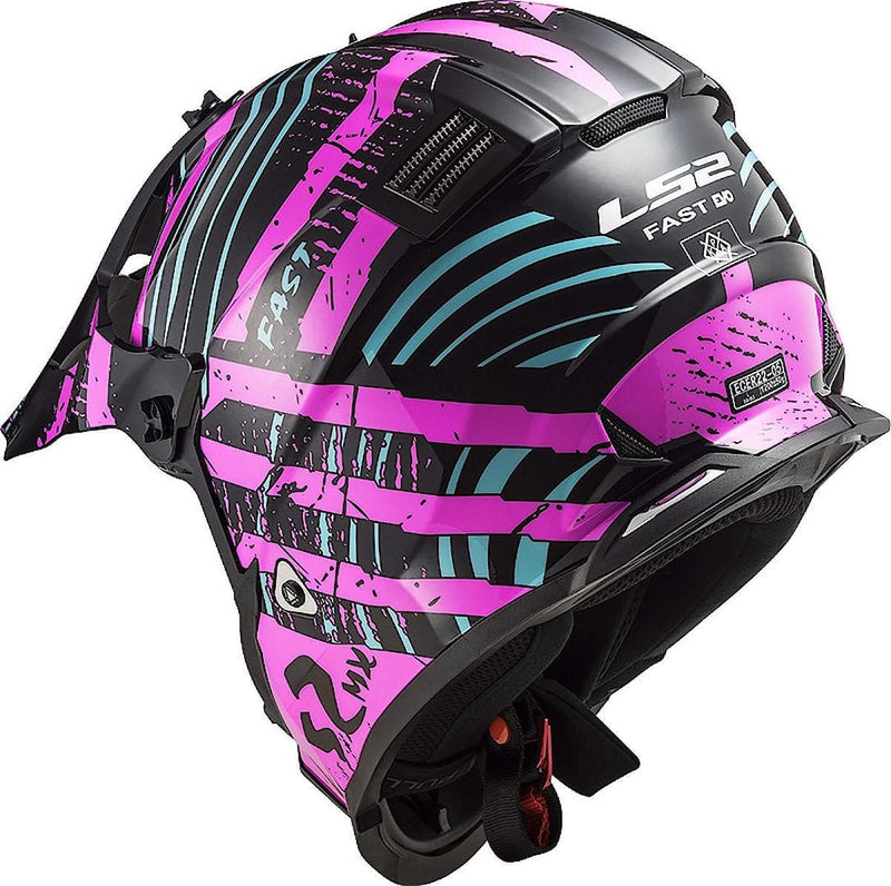 LS2, Crosshelme motorrad Fast evo verve black fluo pink, XXL XXL black fluo pink, XXL black fluo pin