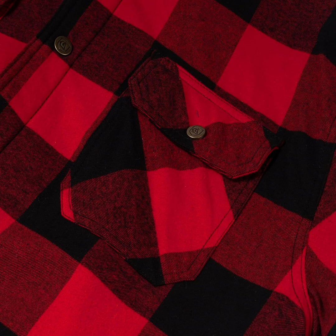 Coevals Club Herren Flanell Jacke Hemd Sherpa Holzfällerhemd Flanellhemd Langarm Kariertes Druckknöp