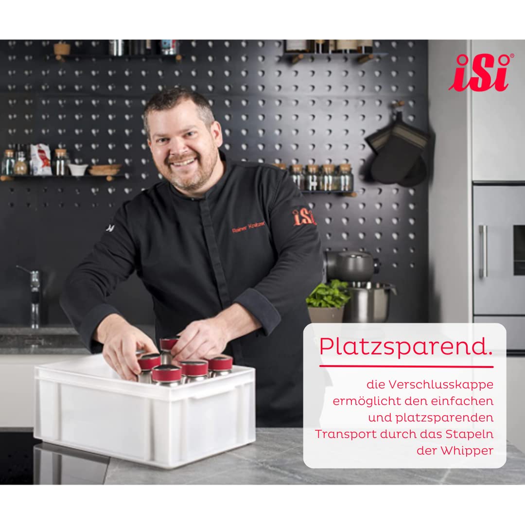 iSi - 2726 Whipper Cap Verschlusskappe für Sahnespender - spülmaschinenfester Edelstahl Deckel zum S
