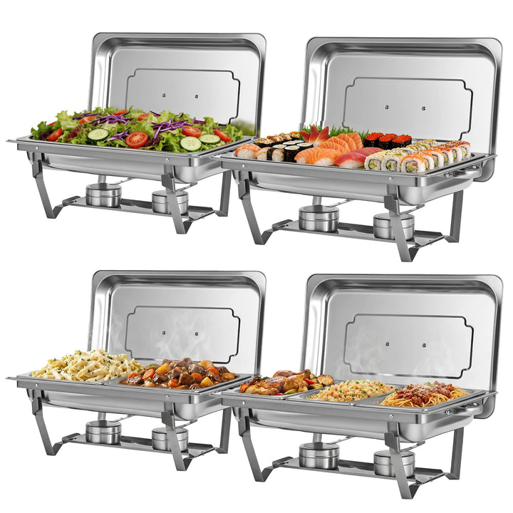 Chafing Dishes für Buffet 9 QT 4er Pack 7 Behälter, [Behälter in verschiedenen Grössen] Catering-Cha
