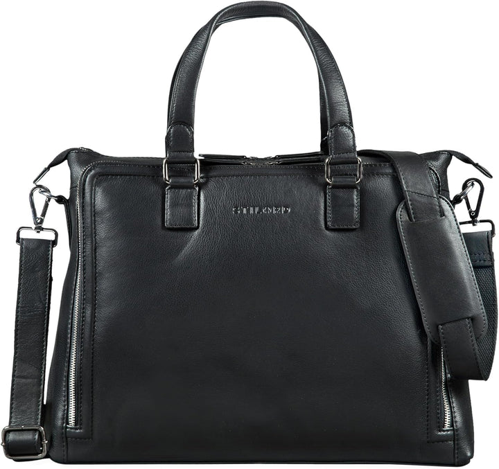 STILORD 'Claire' Businesstasche Damen Leder 15 Zoll Laptoptasche DIN A4 Aktentasche Umhängetasche un