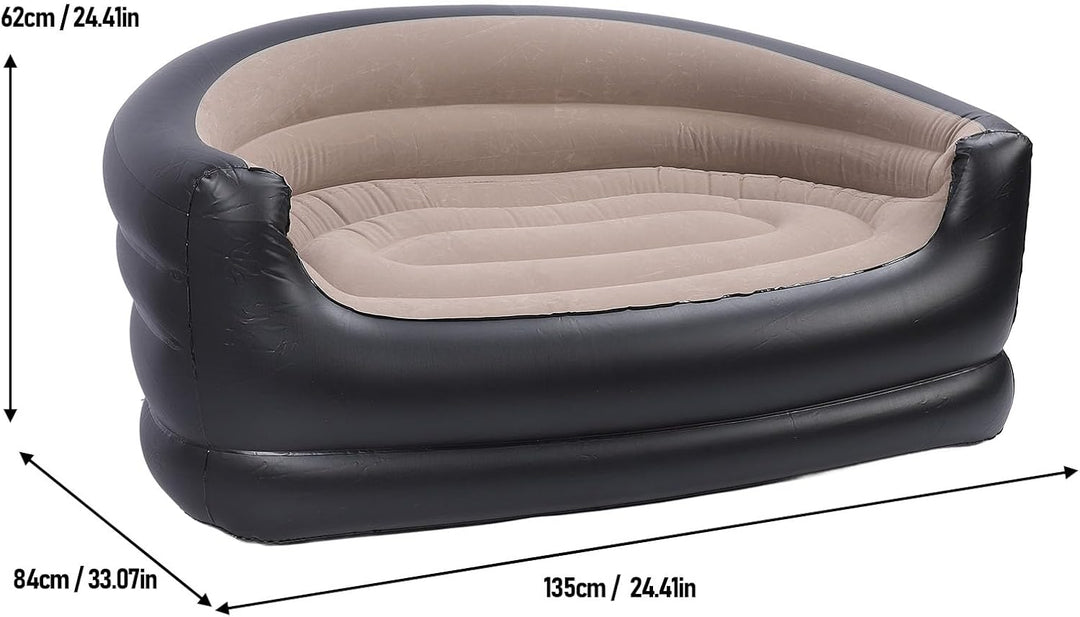 Luqeeg Floodable Blow -up Couch Lounger Zwei -Seater -Lounge -Stuhl für Erwachsene, Aufblasbare Couc