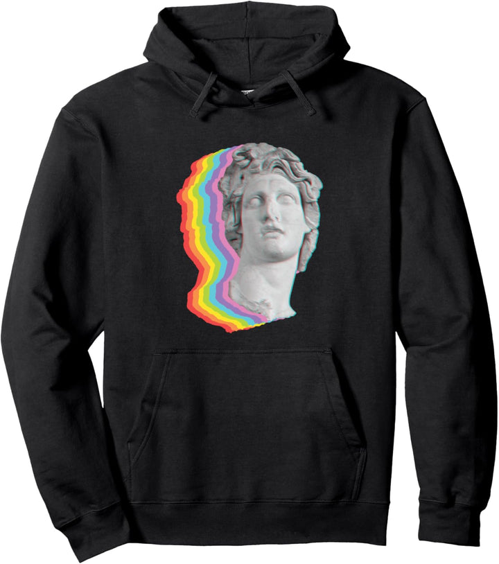 rainbow glitch retrowave synthwave vaporwave ästhetik Pullover Hoodie