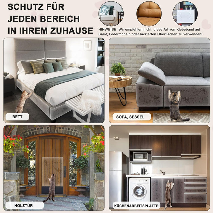 Kratzfolie Katzen Selbstklebend 30cm x 5m Kratzschutz Sofa Katze Transparent Kratzschutz Katze Matt