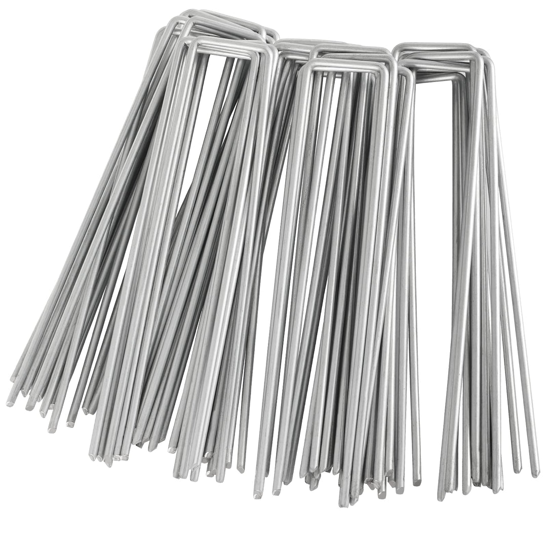 100 Stück Bodenanker aus verzinktem Stahl, Anti-Rost-Bodenanker, aus 150 x 25 mm - Ø 3 mm Stahldraht