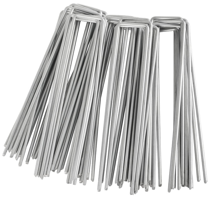 100 Stück Bodenanker aus verzinktem Stahl, Anti-Rost-Bodenanker, aus 150 x 25 mm - Ø 3 mm Stahldraht