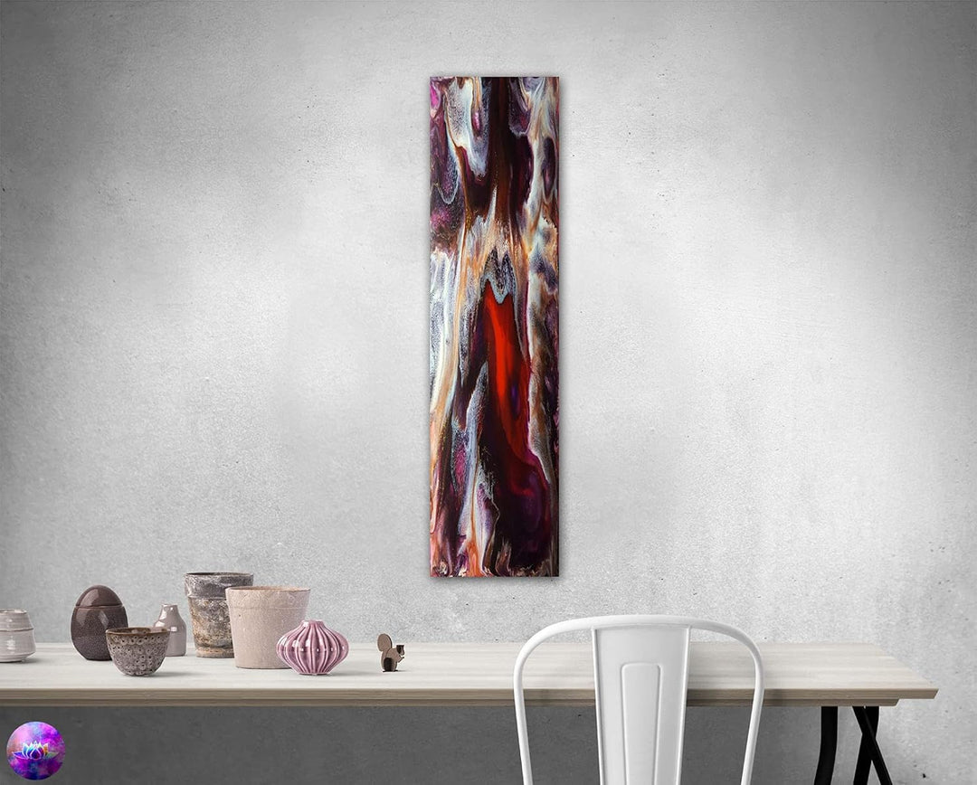 Bild auf Metall - 25 cm x 100 cm Moderne Kunst abstrakt - Kunstdruck auf leuchtend glänzenden Alumin