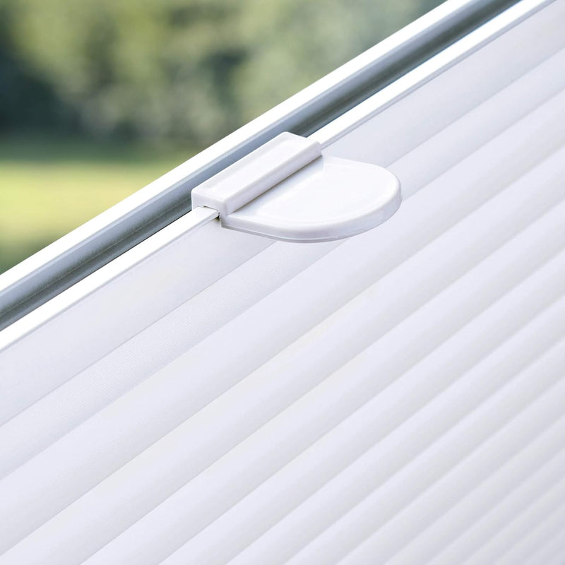 SchattenFreude Basic Klemmfix-Plissee für Fenster | Mit Klemm-Haltern | Ohne Bohren | Reinweiss, Bre