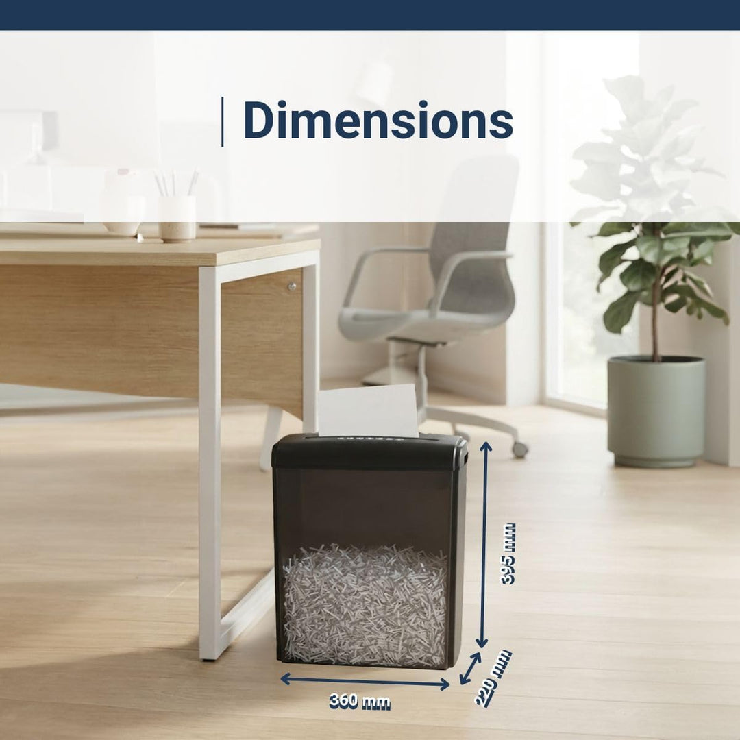DESQ® Aktenvernichter | 9 Blatt | 4 x 35 mm | P-4 | 15 L | DSGVO konform, 355 x 186 x 322 mm (H x D