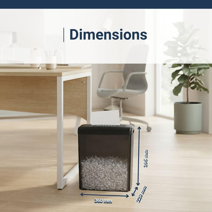 DESQ® Aktenvernichter | 9 Blatt | 4 x 35 mm | P-4 | 15 L | DSGVO konform, 355 x 186 x 322 mm (H x D
