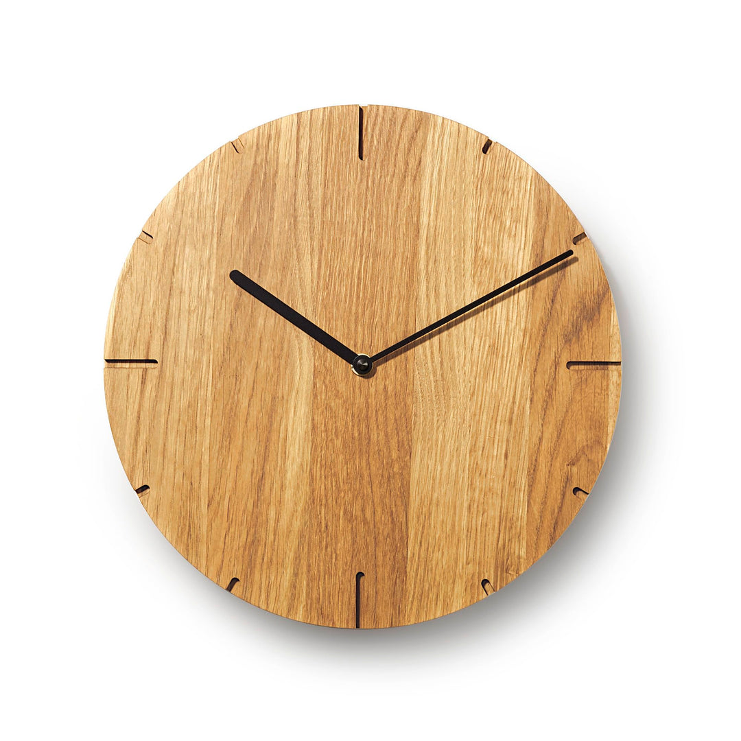 Natuhr Wanduhr Eiche geölt Holz Solide Massivholz, geräuscharmes U.T.S. Uhrwerk, puristisch, modern,