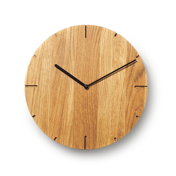 Natuhr Wanduhr Eiche geölt Holz Solide Massivholz, geräuscharmes U.T.S. Uhrwerk, puristisch, modern,