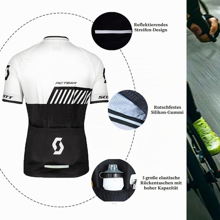 Herren Fahrradbekleidung Kurzarm MTB Radsportanzüge Radhose Radtrikots mit 3D-Gel-gepolsterten Short