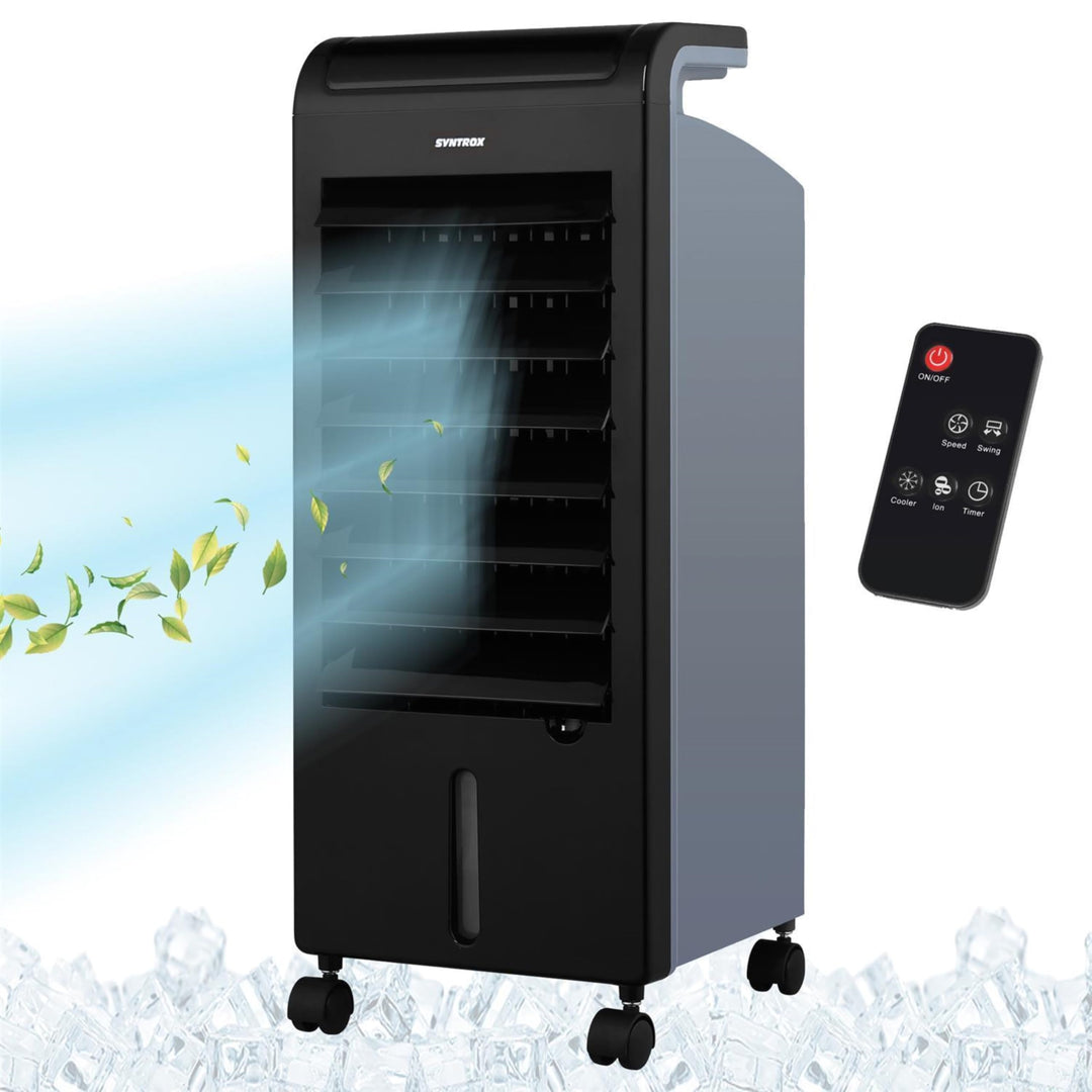 Syntrox Mobiler Luftkühler mit Wasser Soft | Luftbefeuchter | Verdunstungskühler, 80 Watt, 5 Liter K