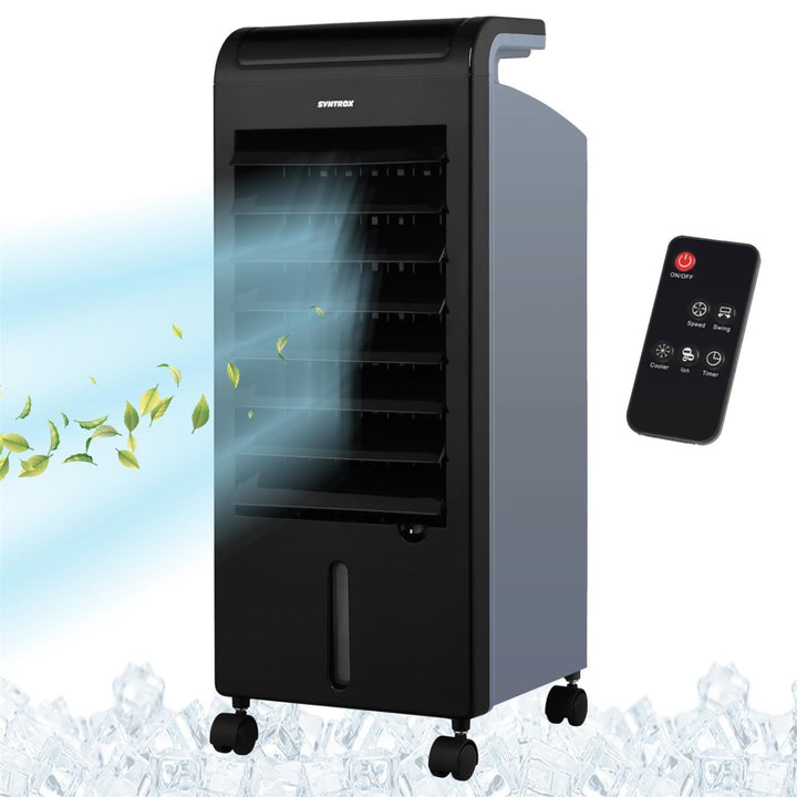Syntrox Mobiler Luftkühler mit Wasser Soft | Luftbefeuchter | Verdunstungskühler, 80 Watt, 5 Liter K