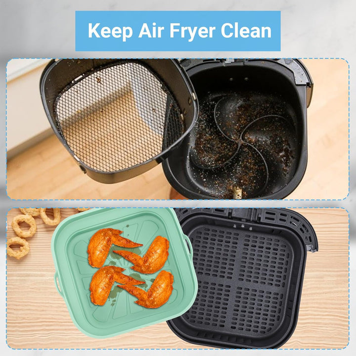 Alyvisun Silikonform für Heissluftfritteuse, 2 Stück Airfryer Silikon Backform Wiederverwendbar Sili