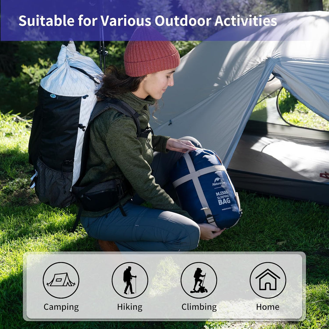 Naturehike Ultraleichter Mumienschlafsack – 300 g Erwachsene für Outdoor-Camping, 3–4 Jahreszeiten,