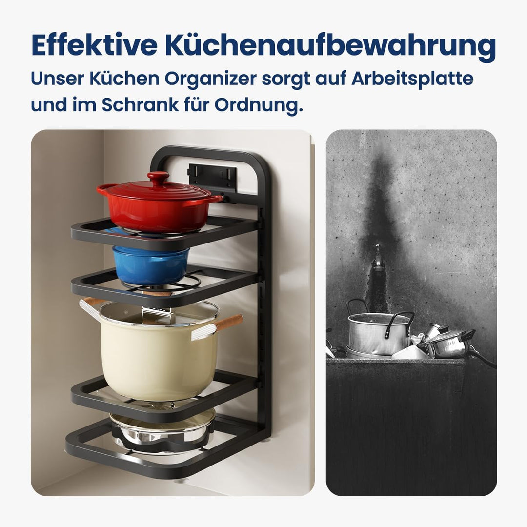 Töpfe und Pfannen Organizer, Küchen Organizer, Schrank Organizer, Verstellbares Pfannen-Organizer-Re