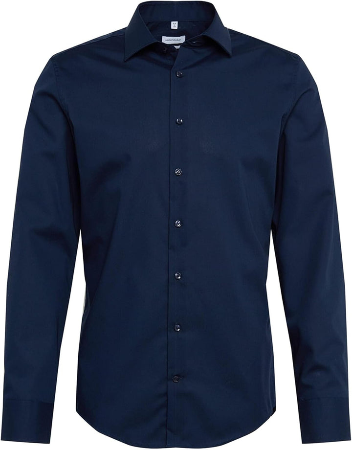 Seidensticker Herren Business-Hemd - Slim Fit - Bügelfrei - Kent-Kragen - Langarm - 100% Baumwolle 3