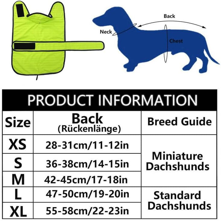 Geyecete Hunde Regenmantel,Einstellbar Wasserdicht Hundejacke für Dackel,Regenmantel mit reflektiere