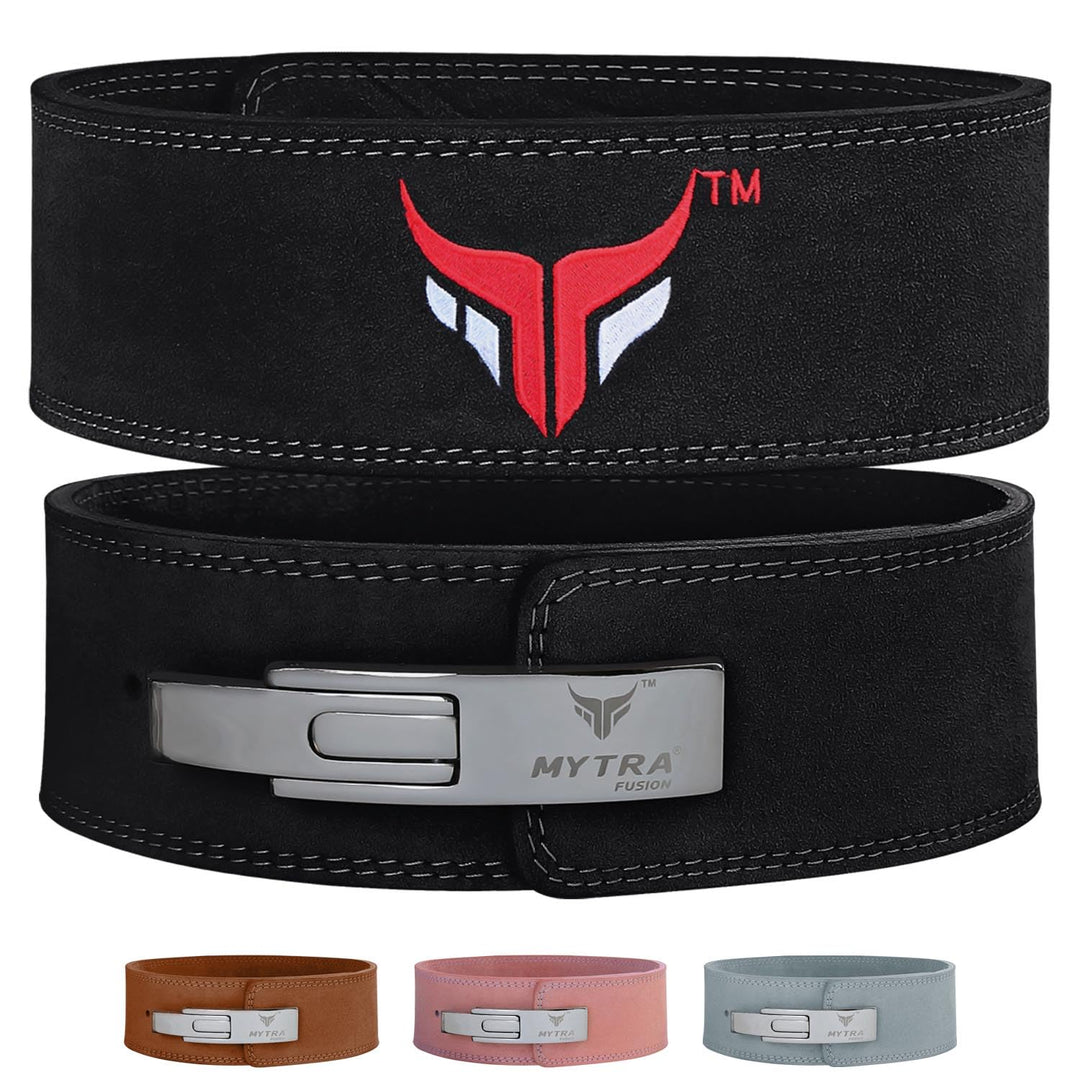 Mytra Fusion gewichthebergürtel 100% Echtes Leder Weightlifting Belt weisse Schnalle, Lifting Belt f