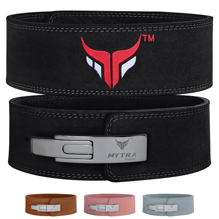 Mytra Fusion gewichthebergürtel 100% Echtes Leder Weightlifting Belt weisse Schnalle, Lifting Belt f