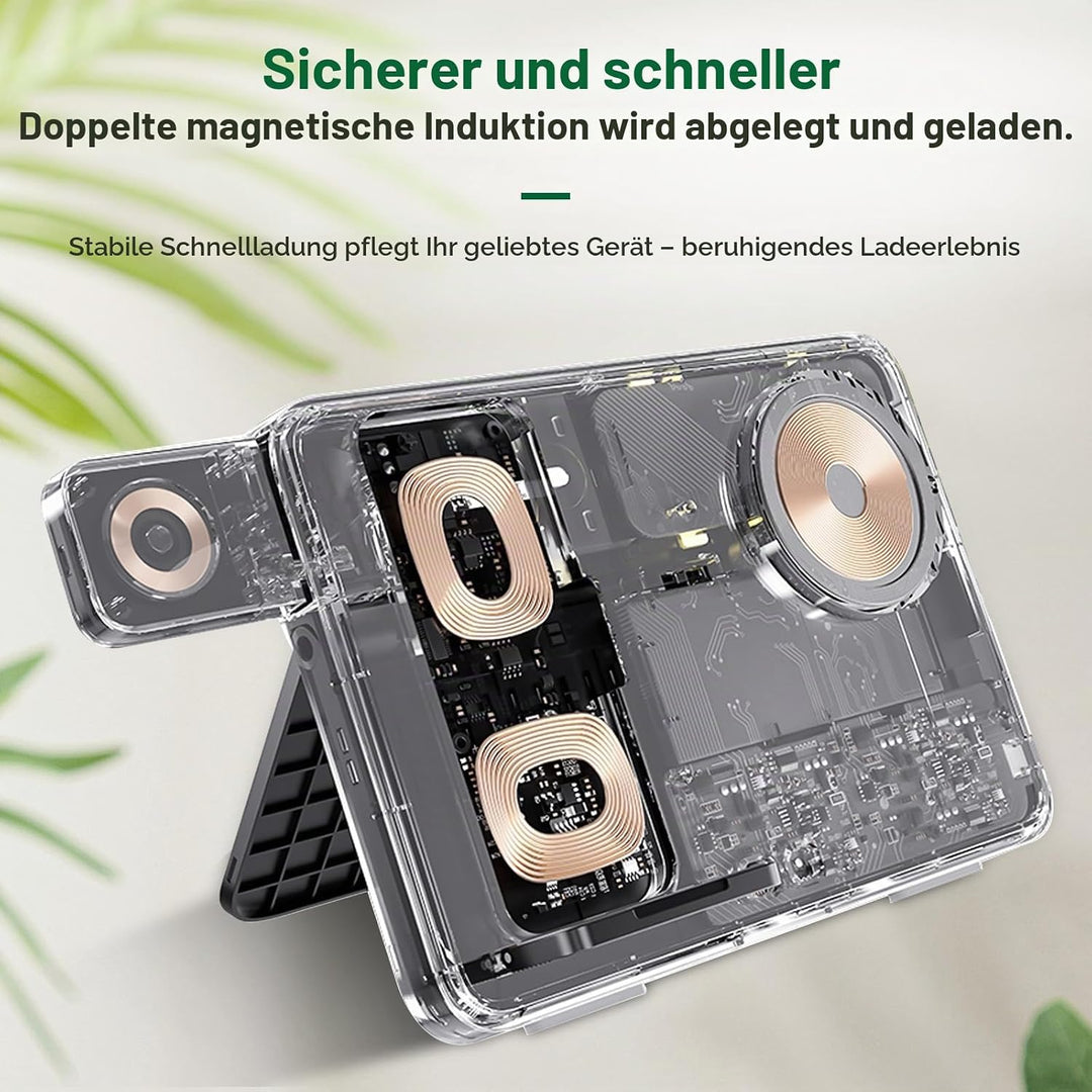 4-in-1 Kabellose Ladestation mit 33W Schnelllade-Adapter – Kompatibel mit iPhone 17/16/15/14/13 Pro